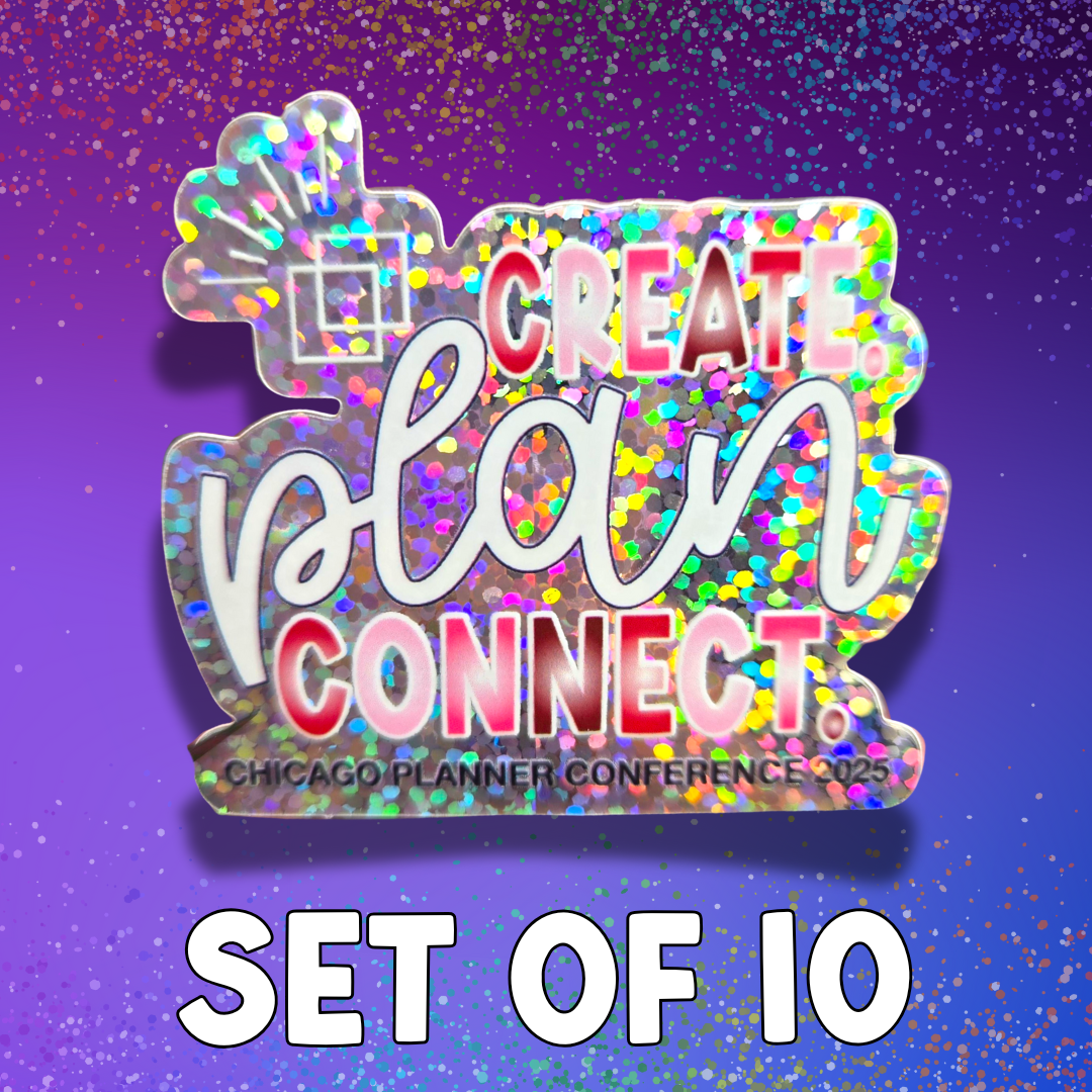 (TABLEMATE GIFT SET) CPC- Create. Plan. Connect (Holographic)(Small) - Die Cut