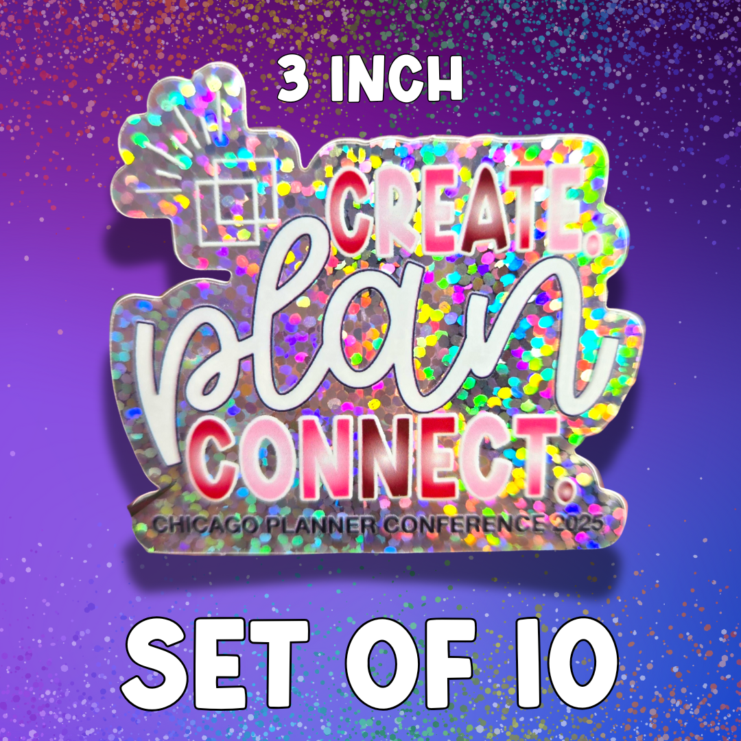 (TABLEMATE GIFT SET)CPC- Create. Plan. Connect (Holographic)(Large) - Die Cut