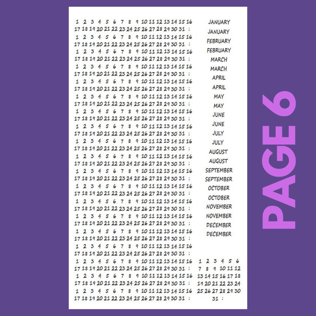 INDIVIDUAL SHEETS Date It