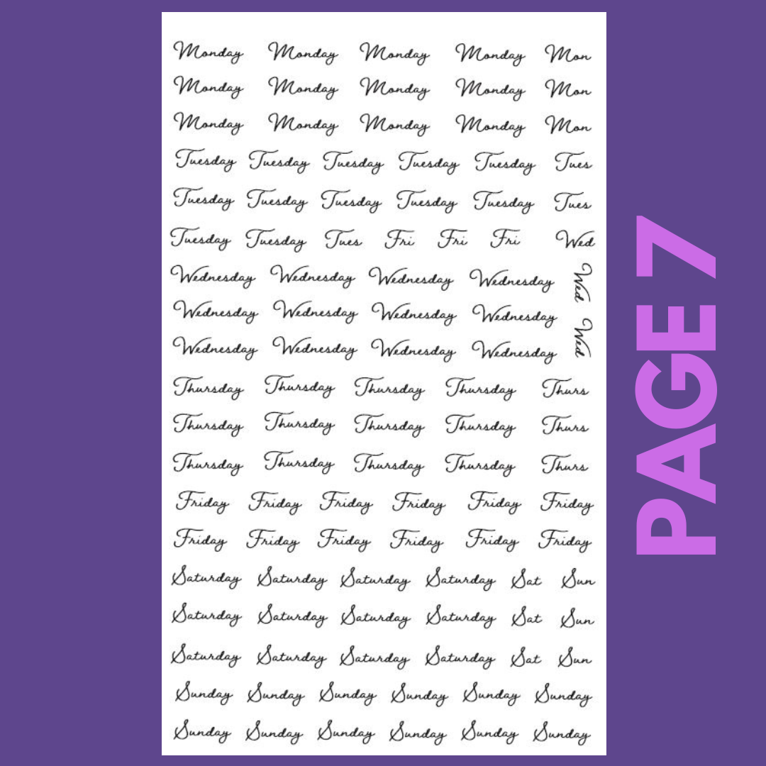 INDIVIDUAL SHEETS Date It