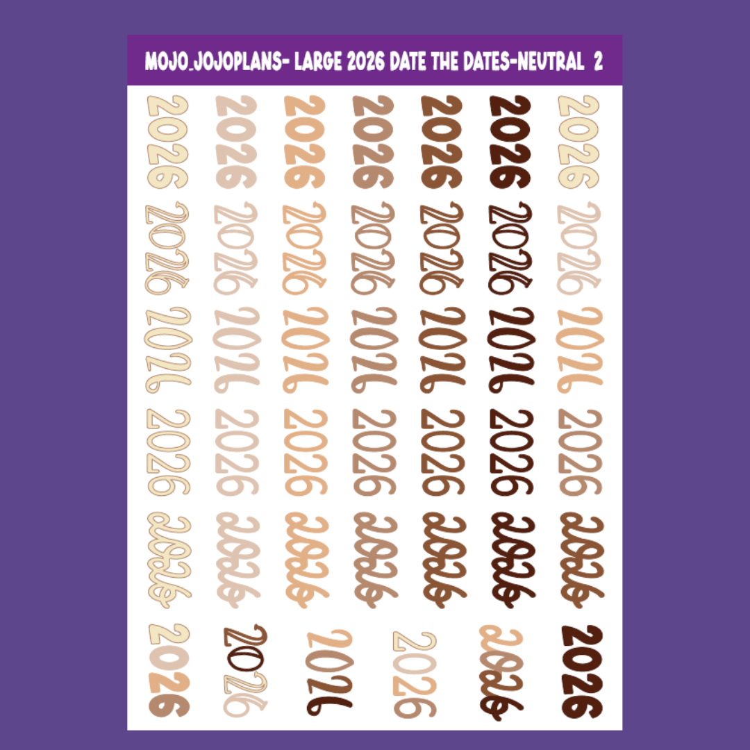 2026 Date the Dates Neutral Sticker Sheet