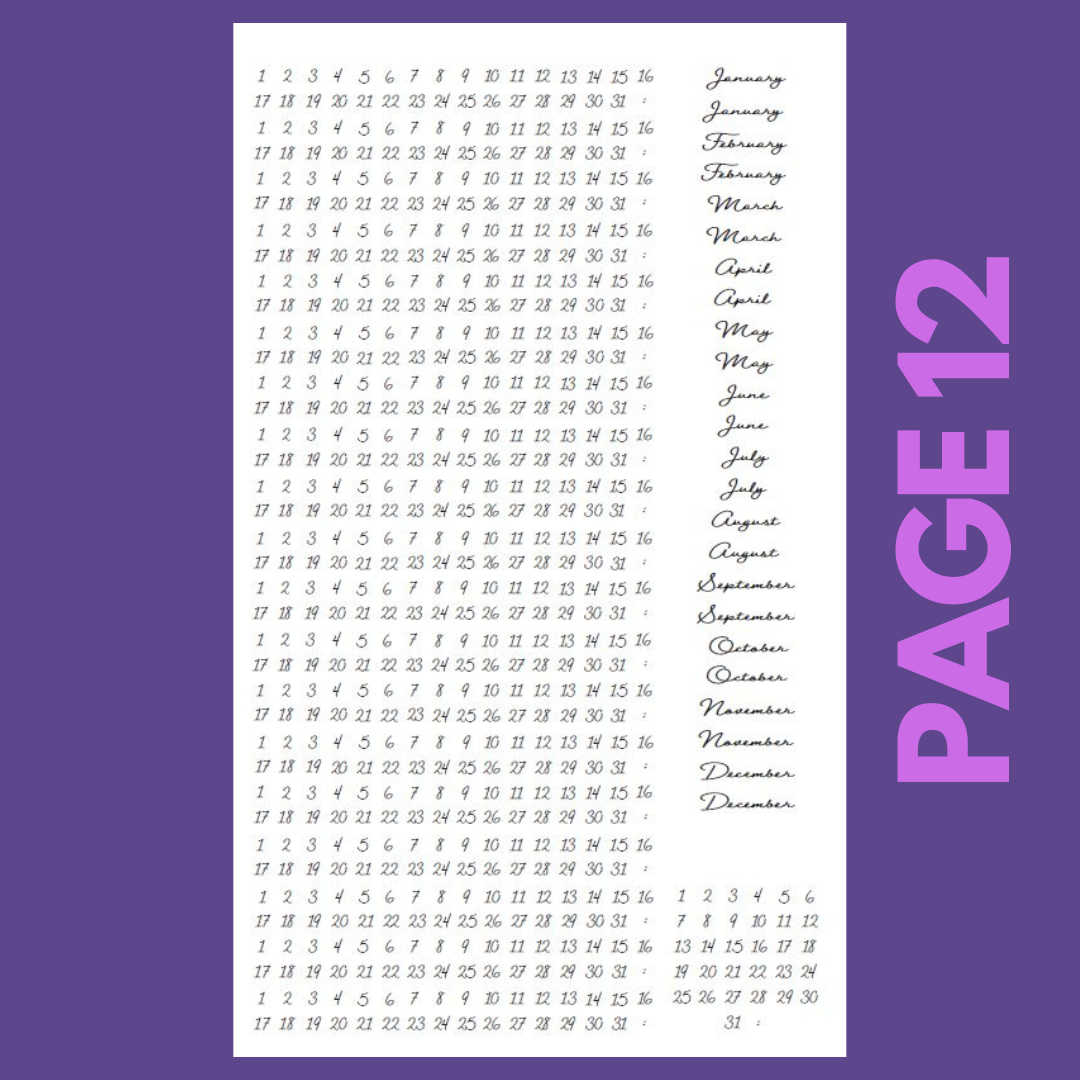 INDIVIDUAL SHEETS Date It