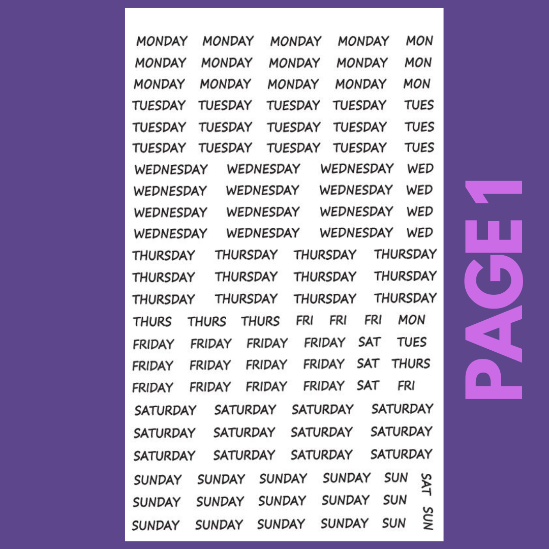 INDIVIDUAL SHEETS Date It