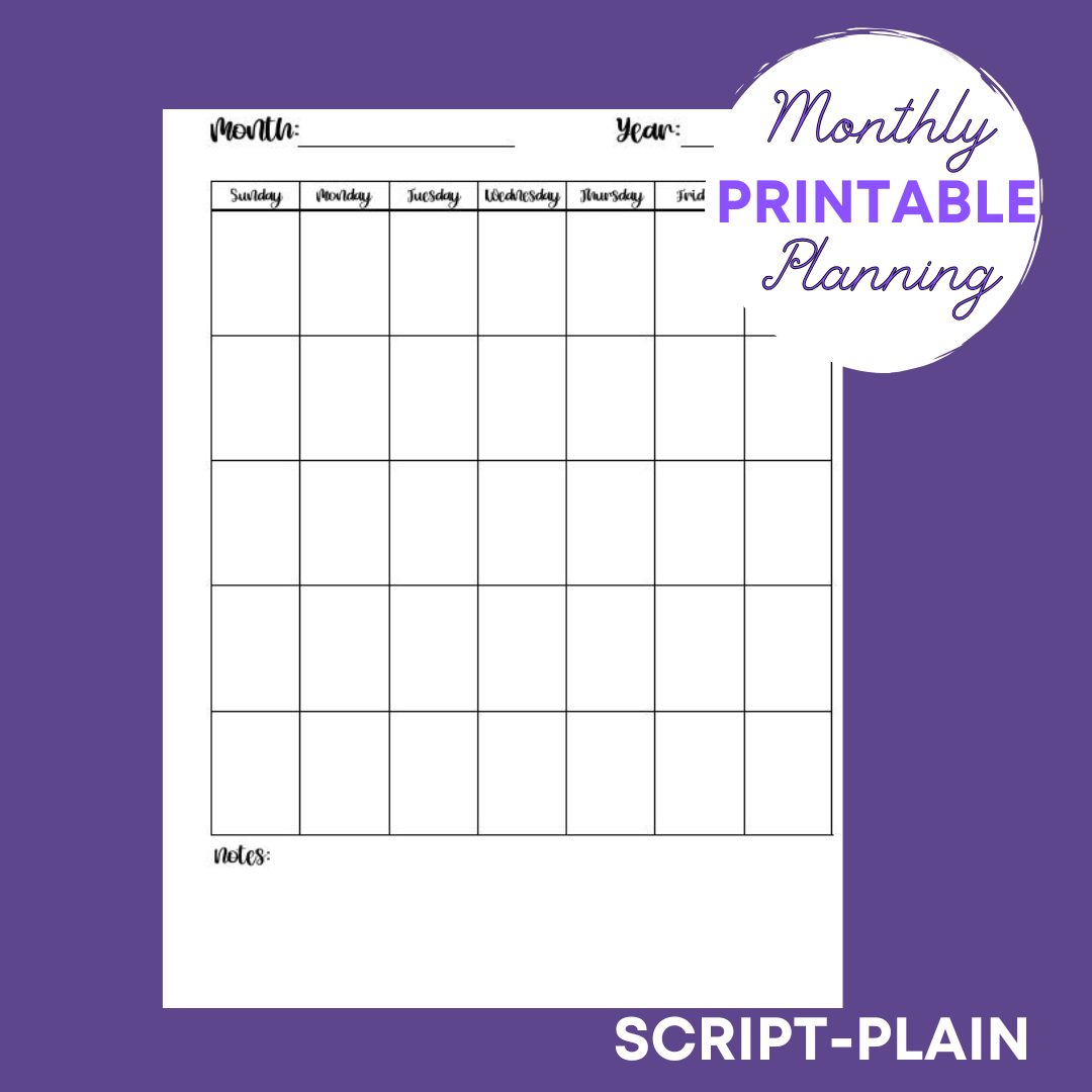 Monthly Planning Sheet