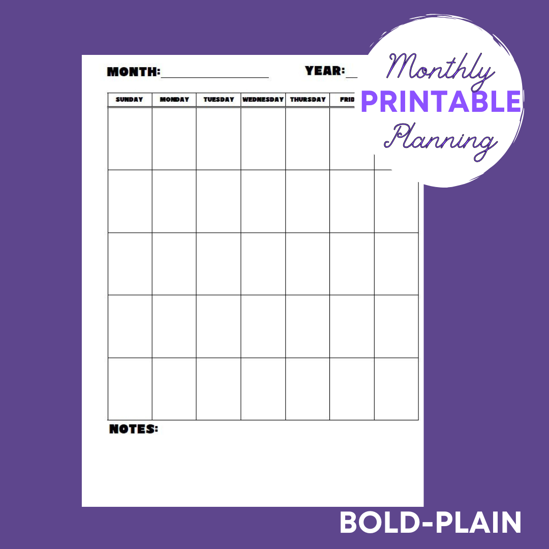 Monthly Planning Sheet