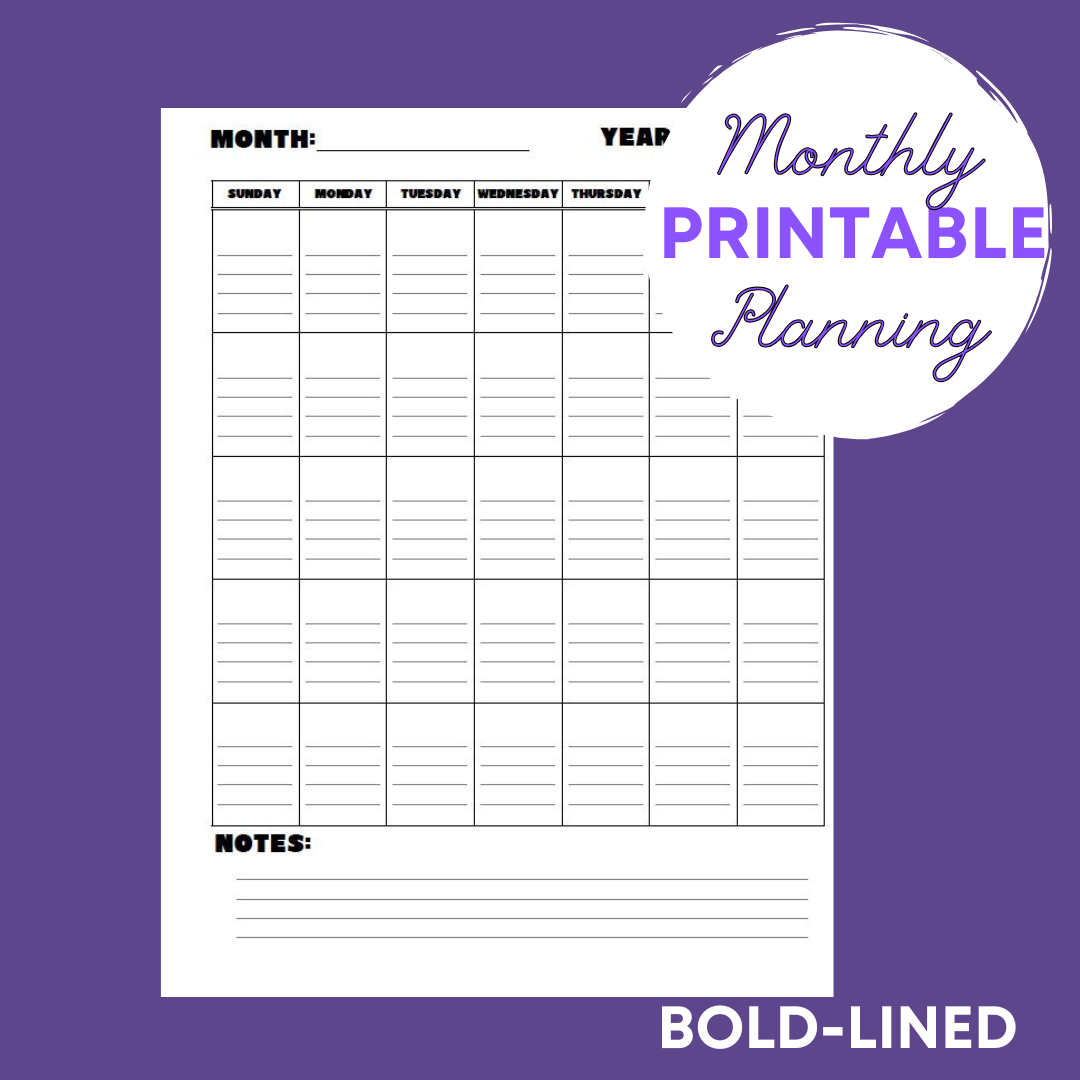 Monthly Planning Sheet