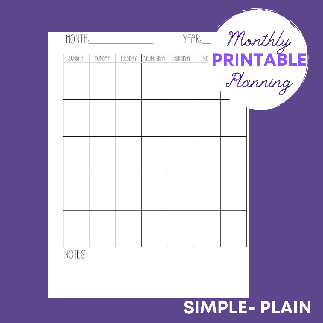 Monthly Planning Sheet