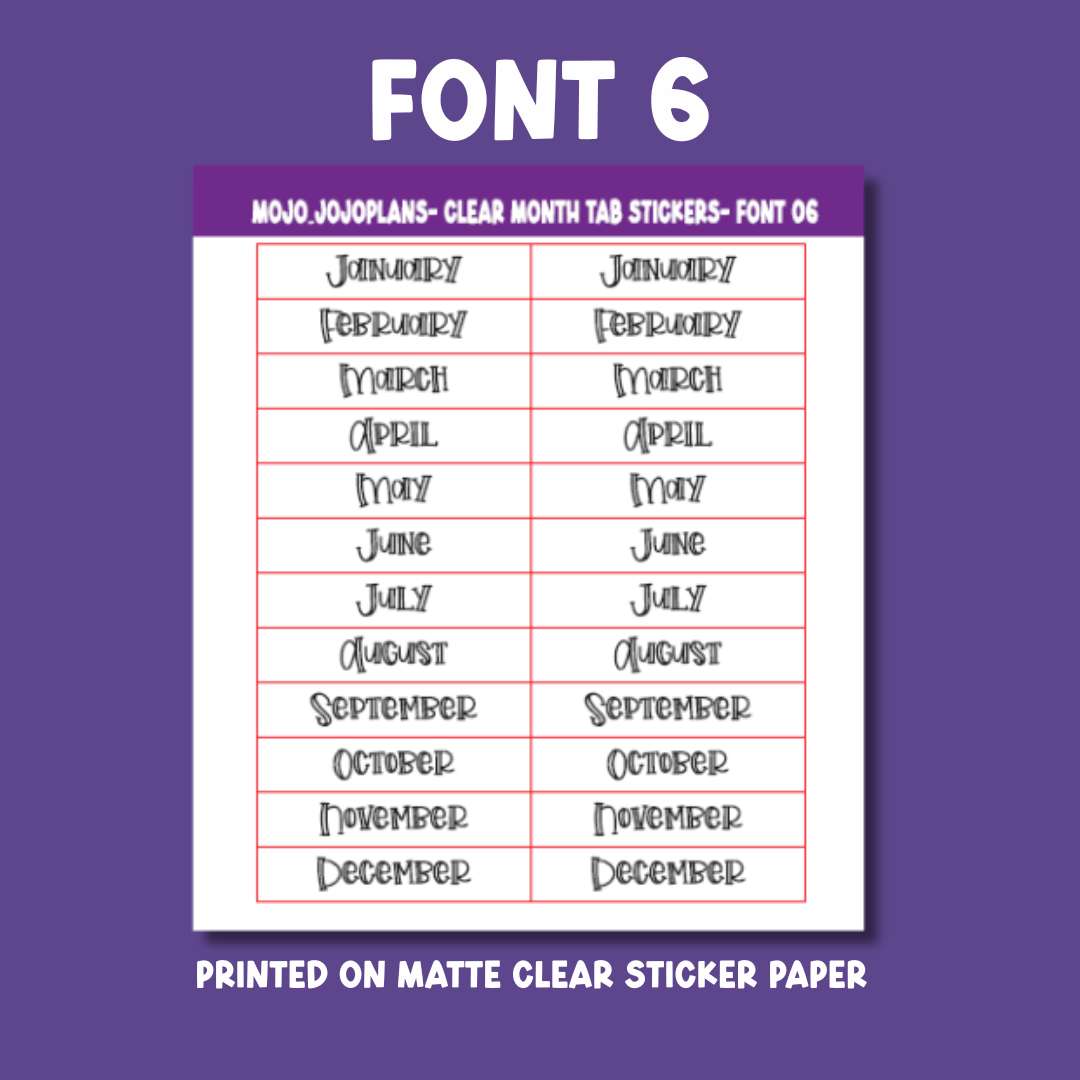 Date the Dates Month Tab Sticker Sheet