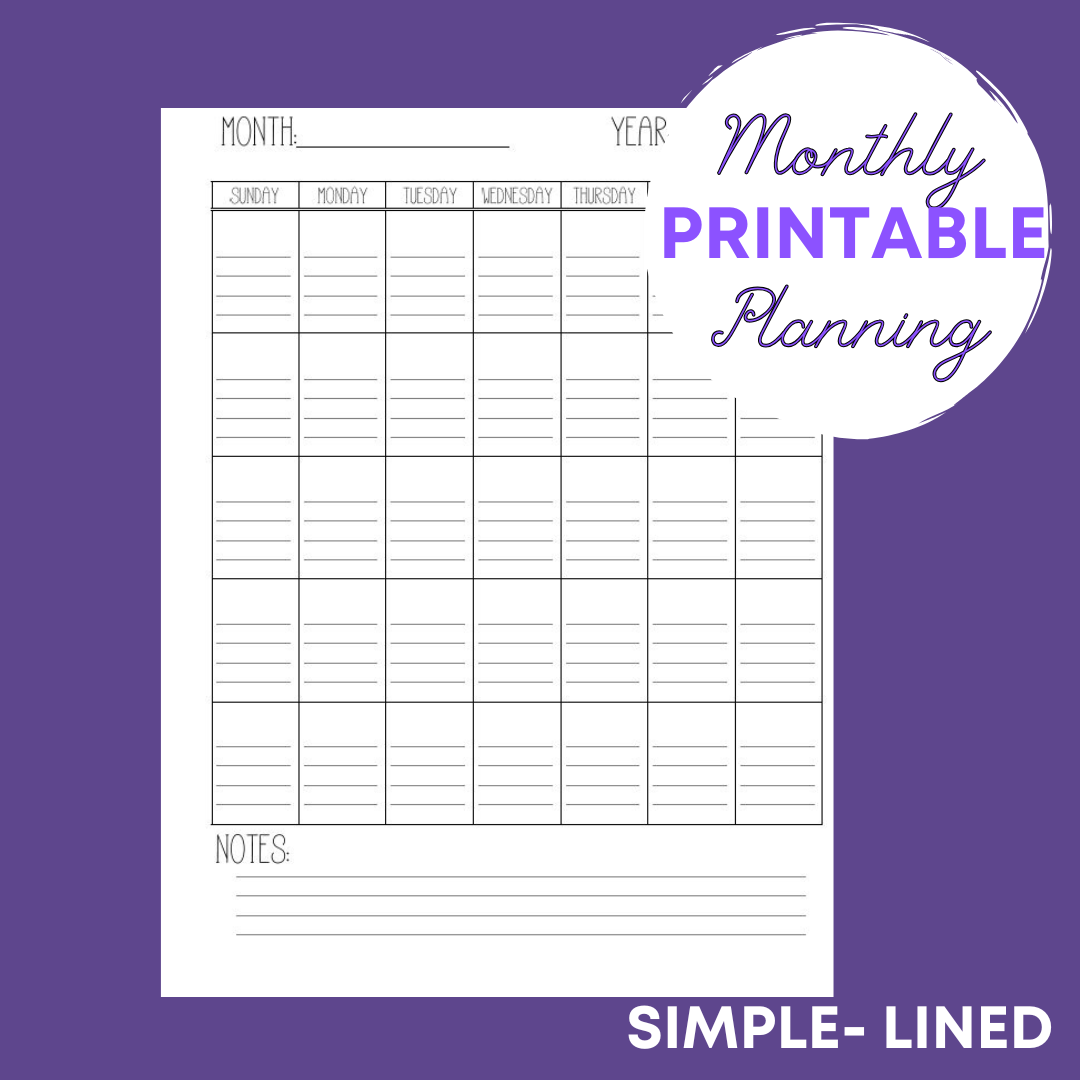 Monthly Planning Sheet