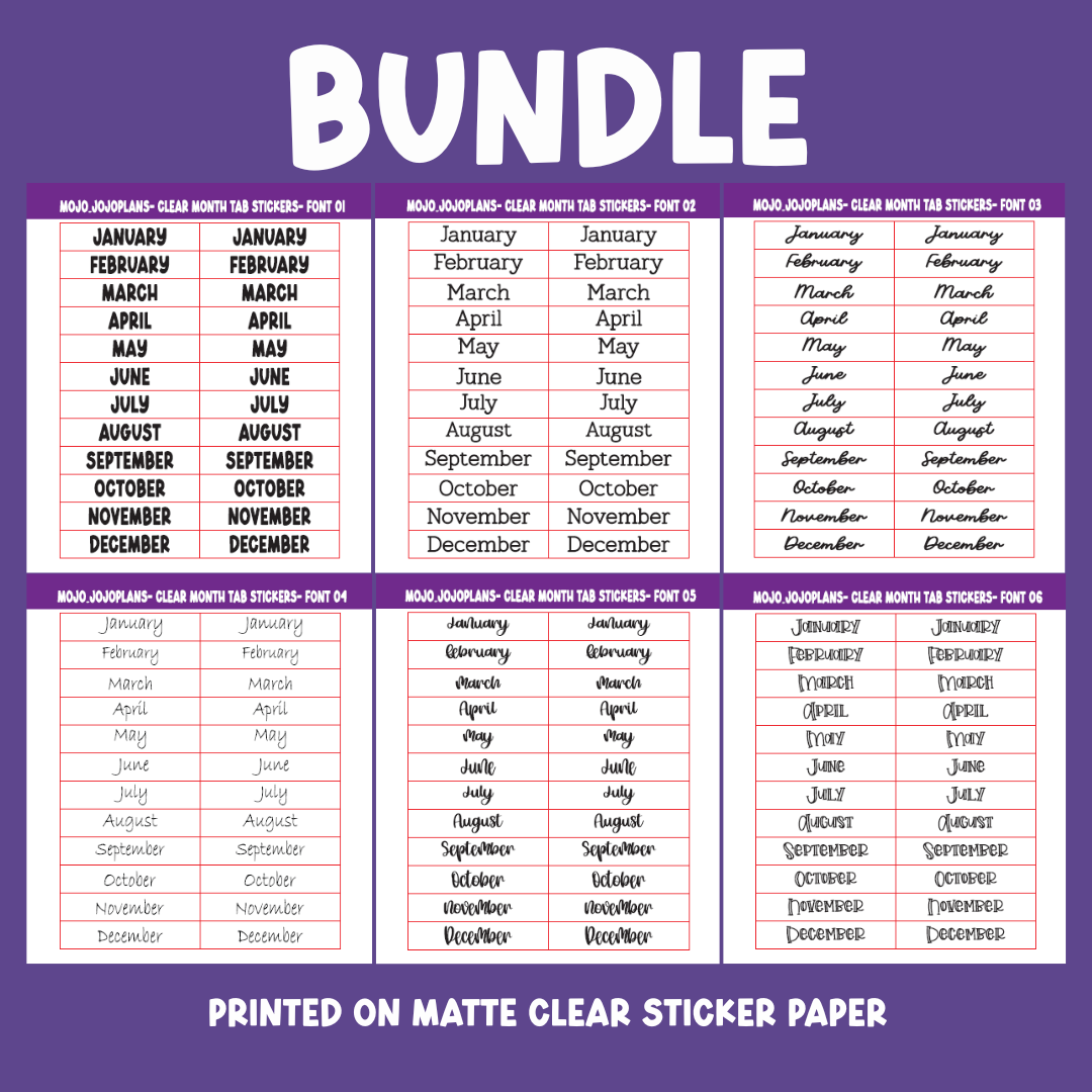BUNDLE Date the Dates Month Tab Sticker Sheet