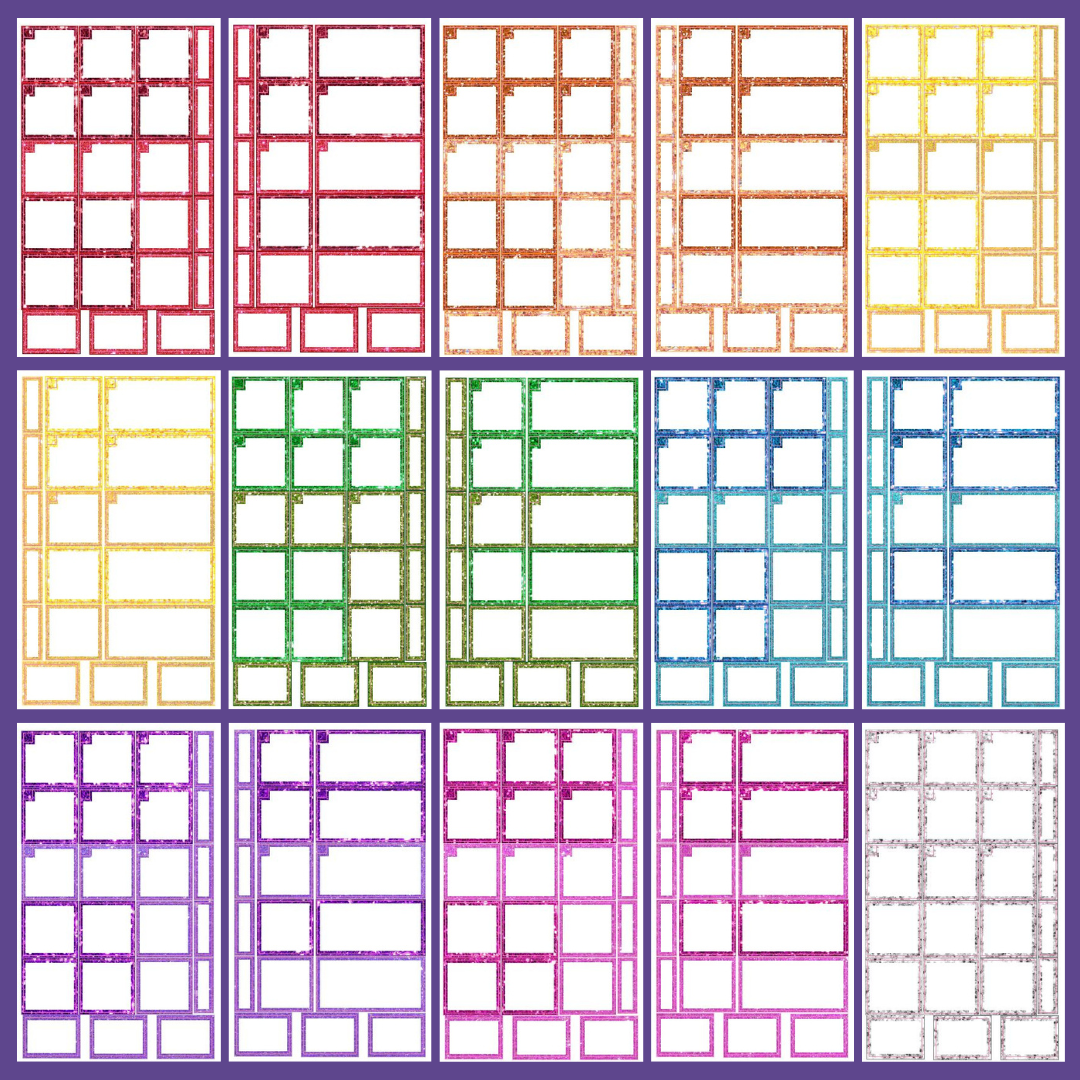 Glitter Monthly Boxes Sticker Book