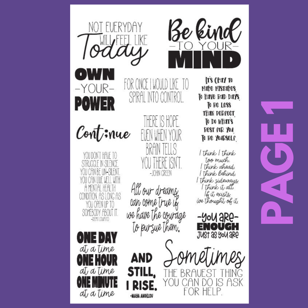 INDIVIDUAL SHEETS I Am Perfectly Imperfect