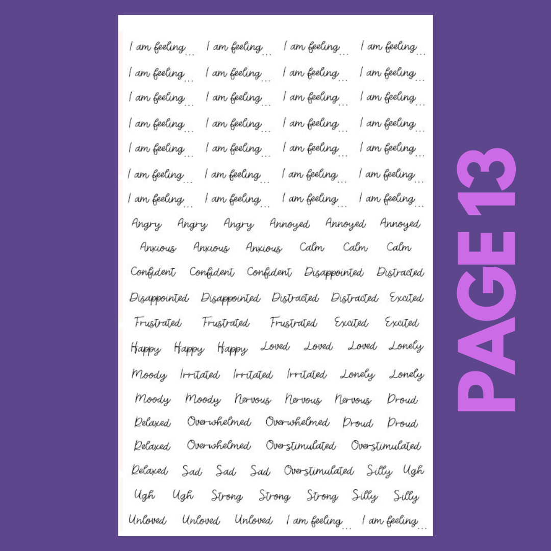 INDIVIDUAL SHEETS I Am Perfectly Imperfect