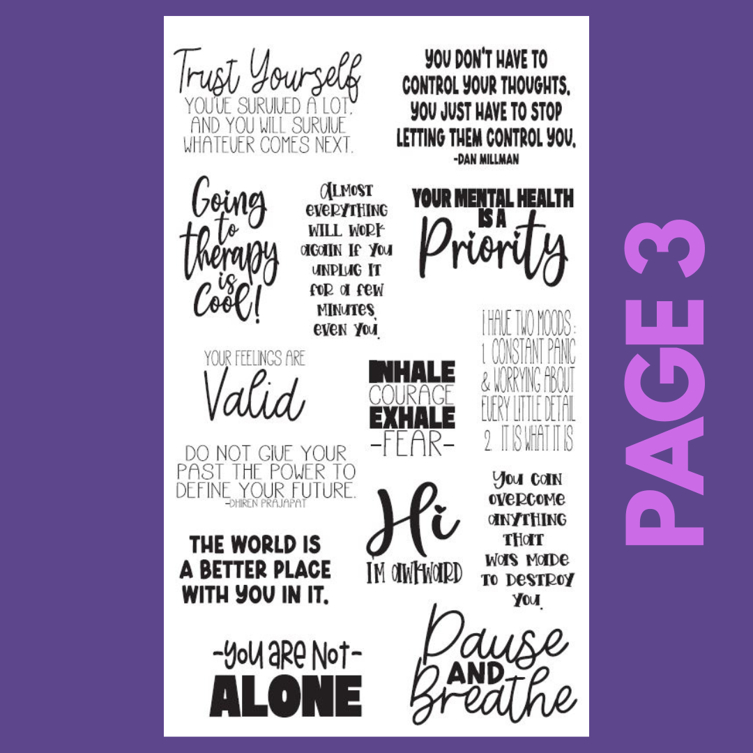 INDIVIDUAL SHEETS I Am Perfectly Imperfect