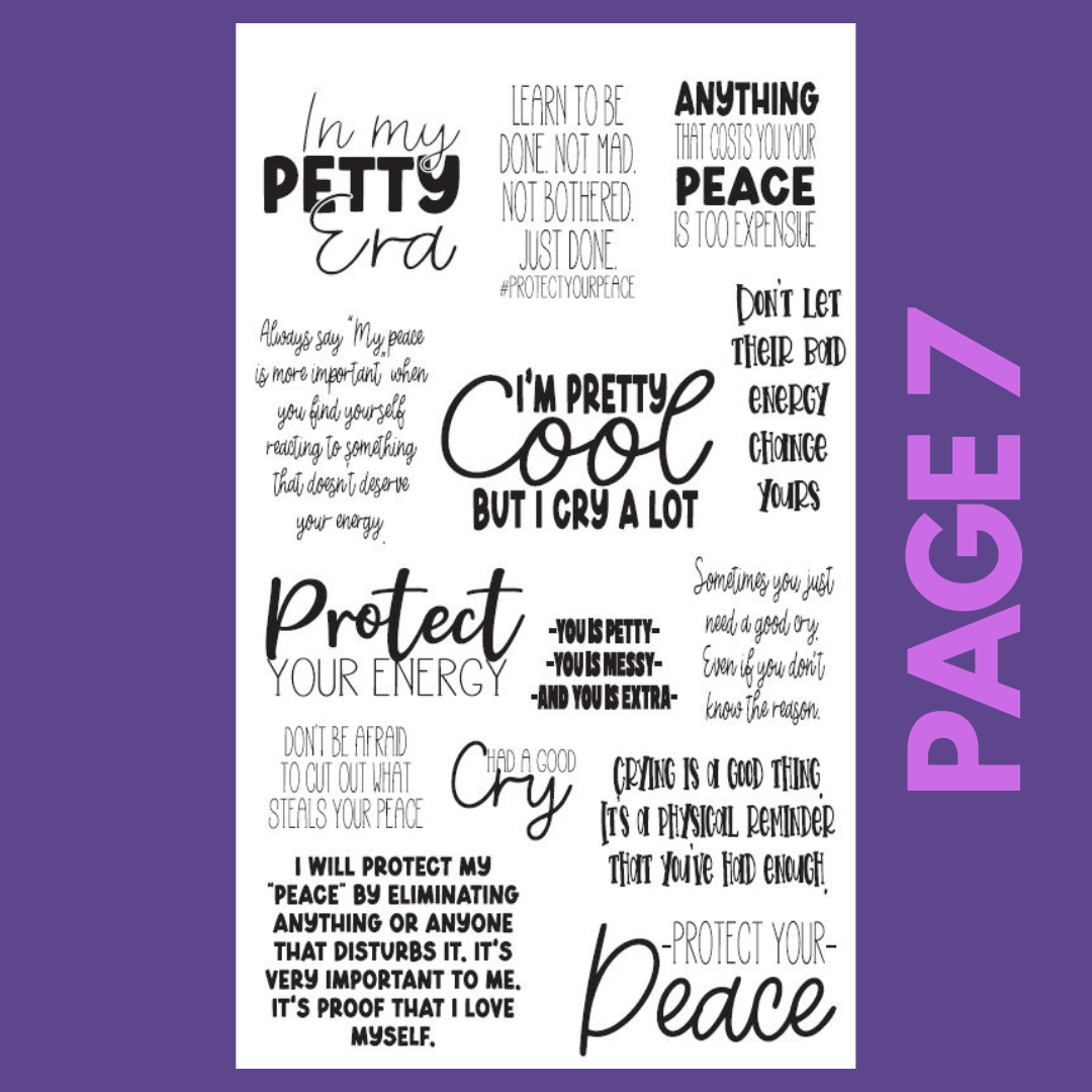 INDIVIDUAL SHEETS I Am Perfectly Imperfect