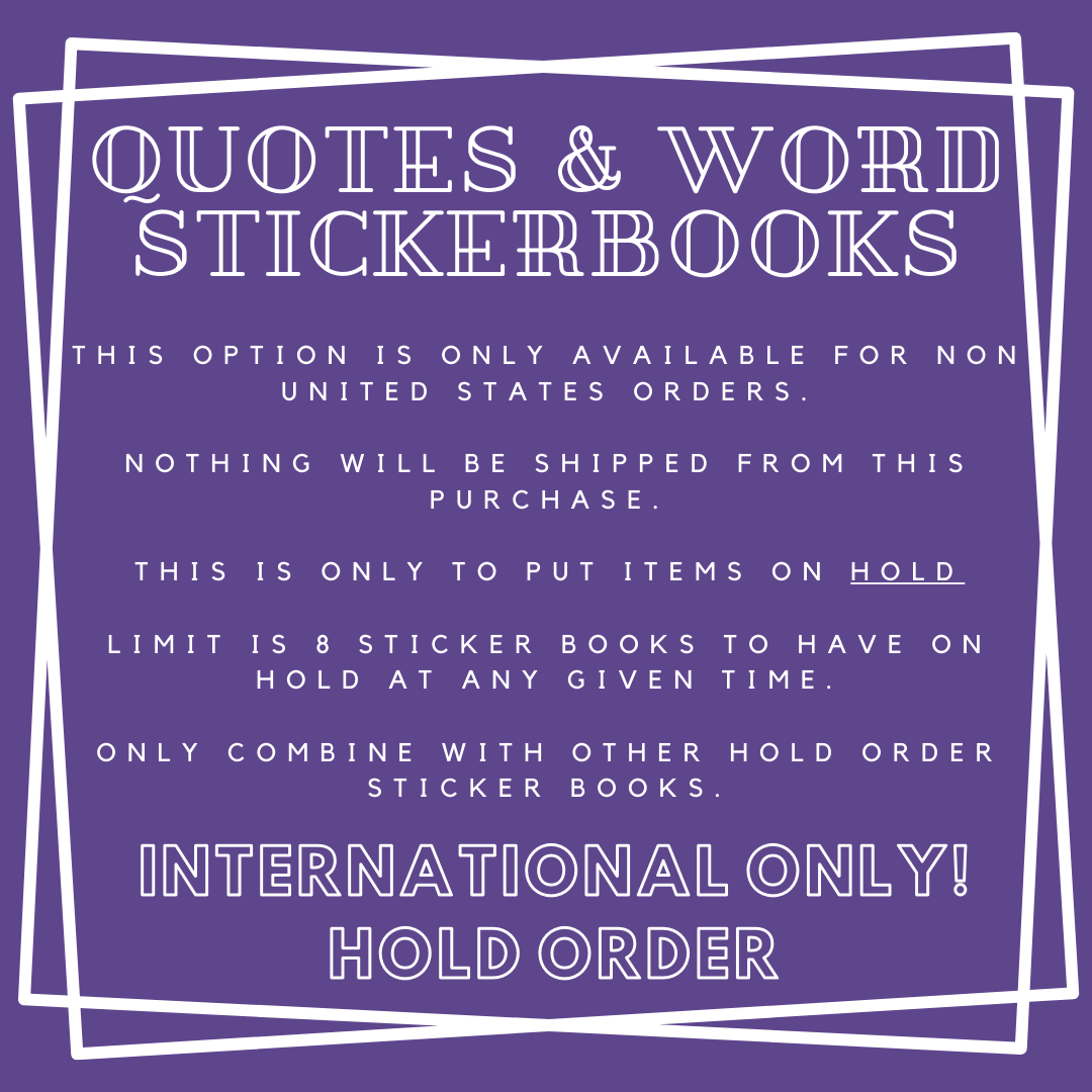 INTERNATIONAL ONLY- Quotes & Word Sticker Books Options (No U.S. Orders)