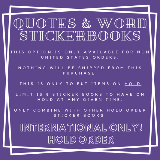 INTERNATIONAL ONLY- Quotes & Word Sticker Books Options (No U.S. Orders)