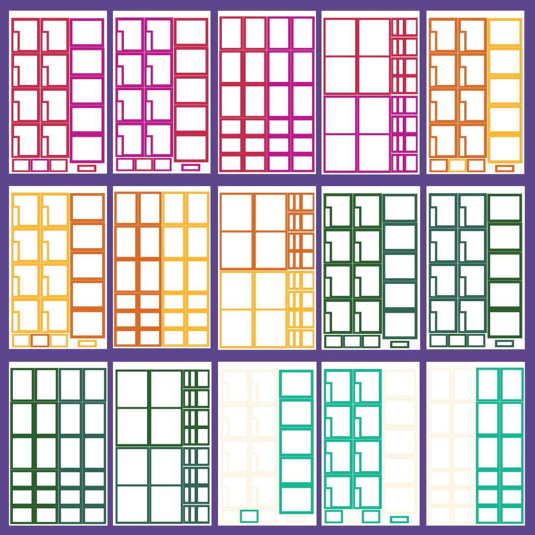 Mini Jewel Tone Dashboard Boxes Sticker Book