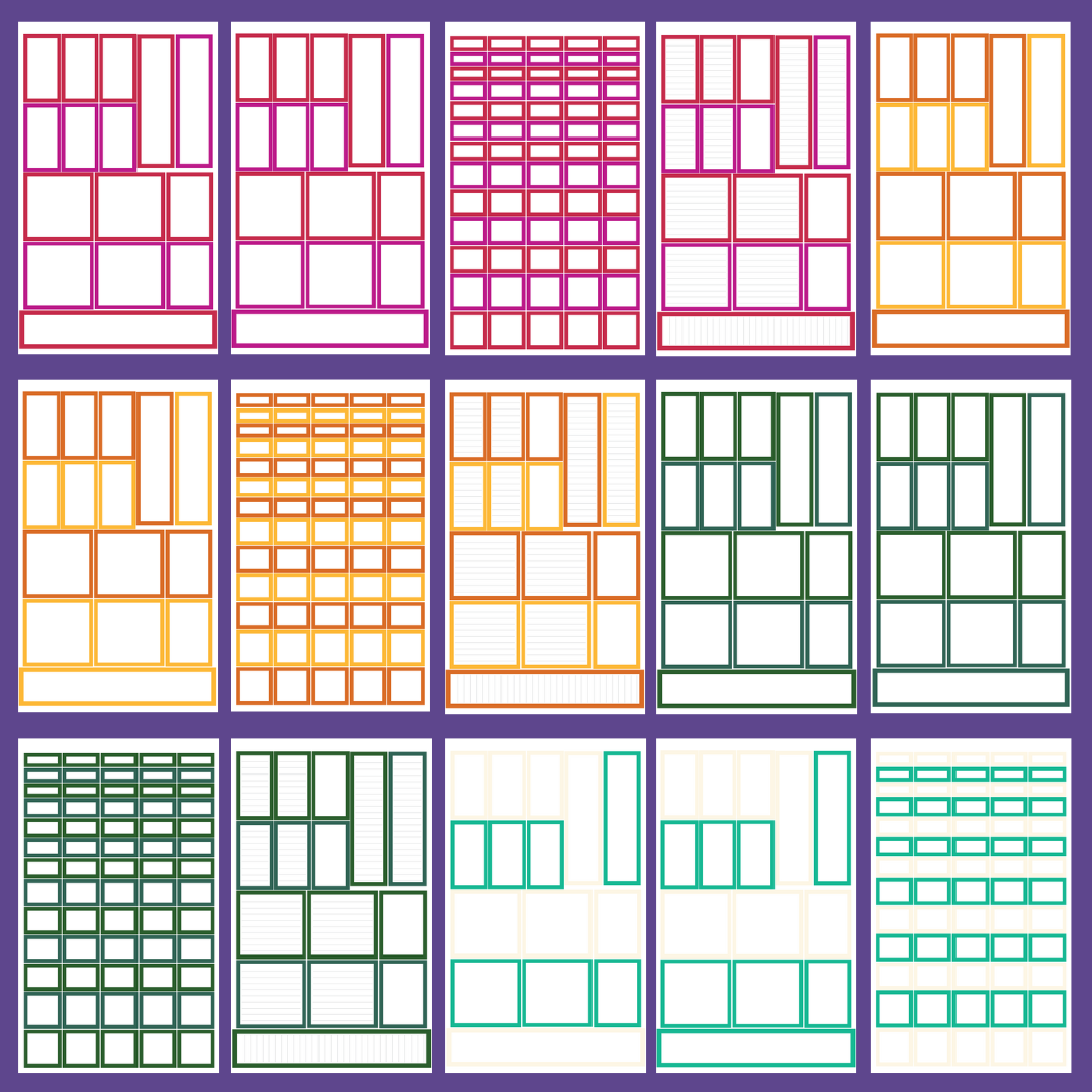 Mini Jewel Tone Vertical Boxes Sticker Book