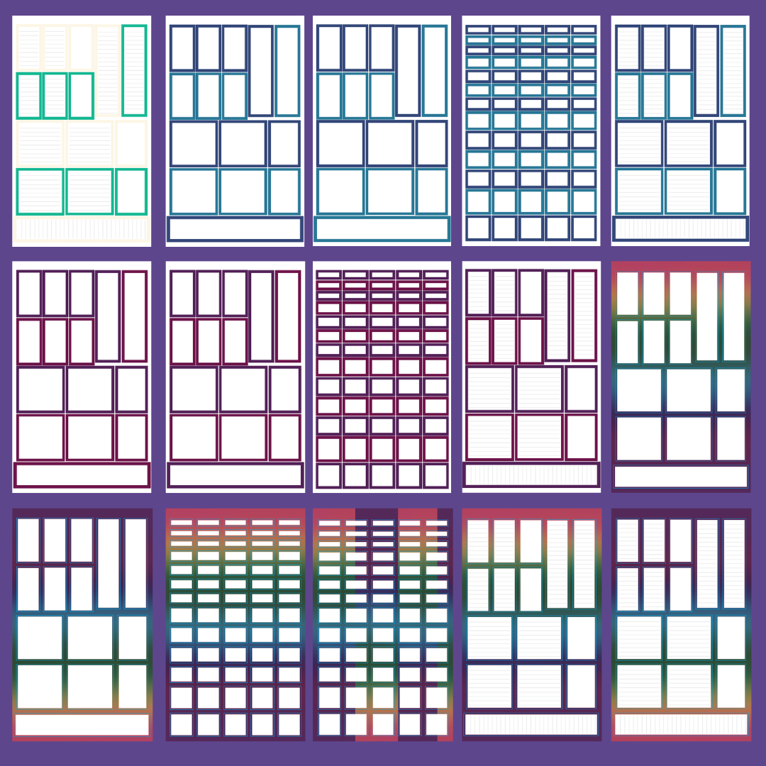 Mini Jewel Tone Vertical Boxes Sticker Book