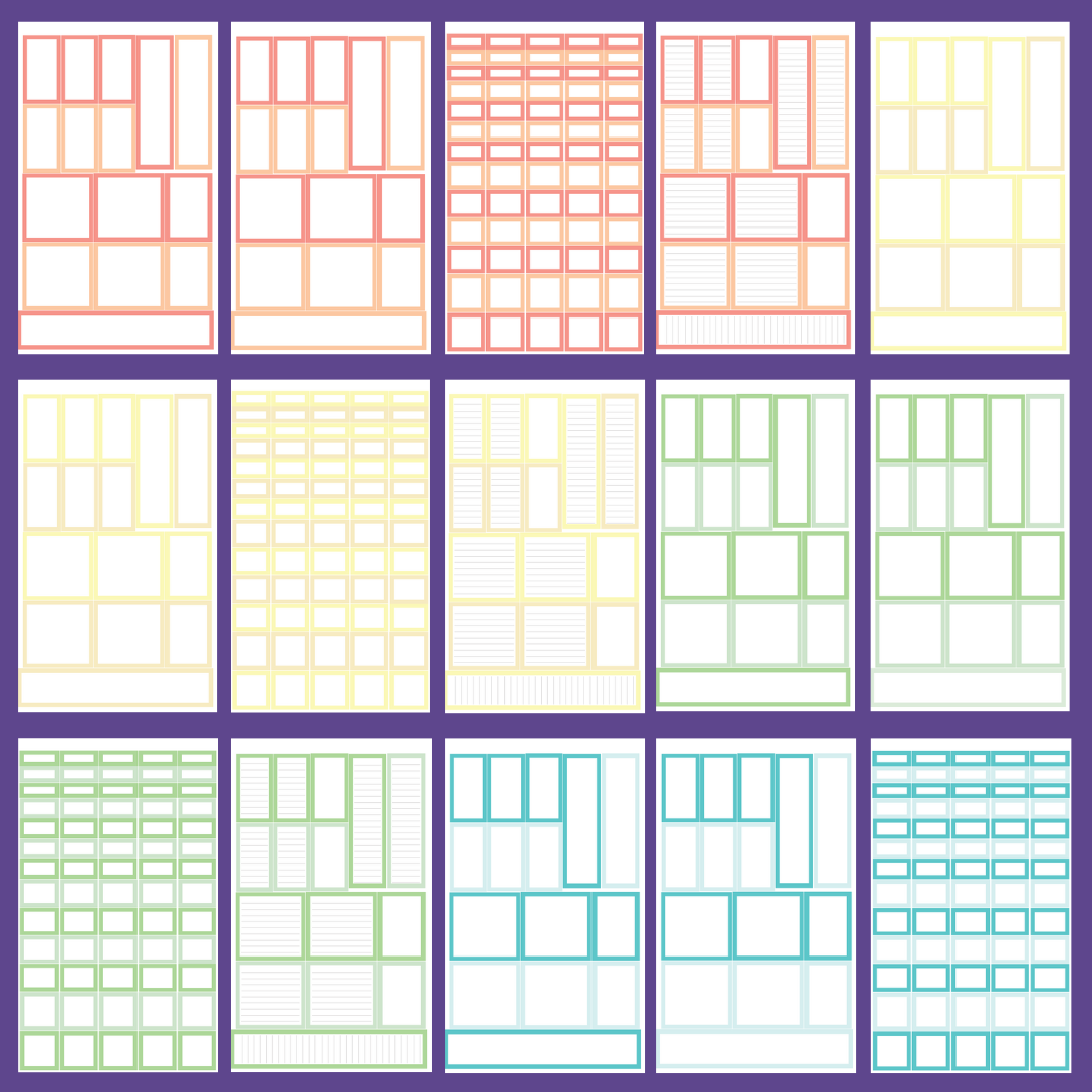 Mini Pastel Vertical Boxes Sticker Book