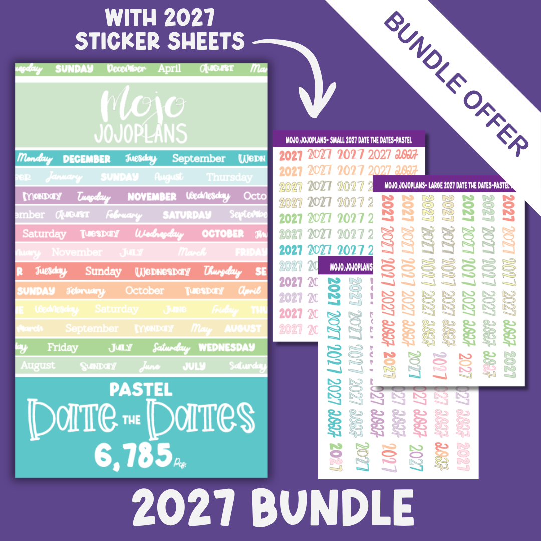 2027 Pastel Date the Dates Bundle