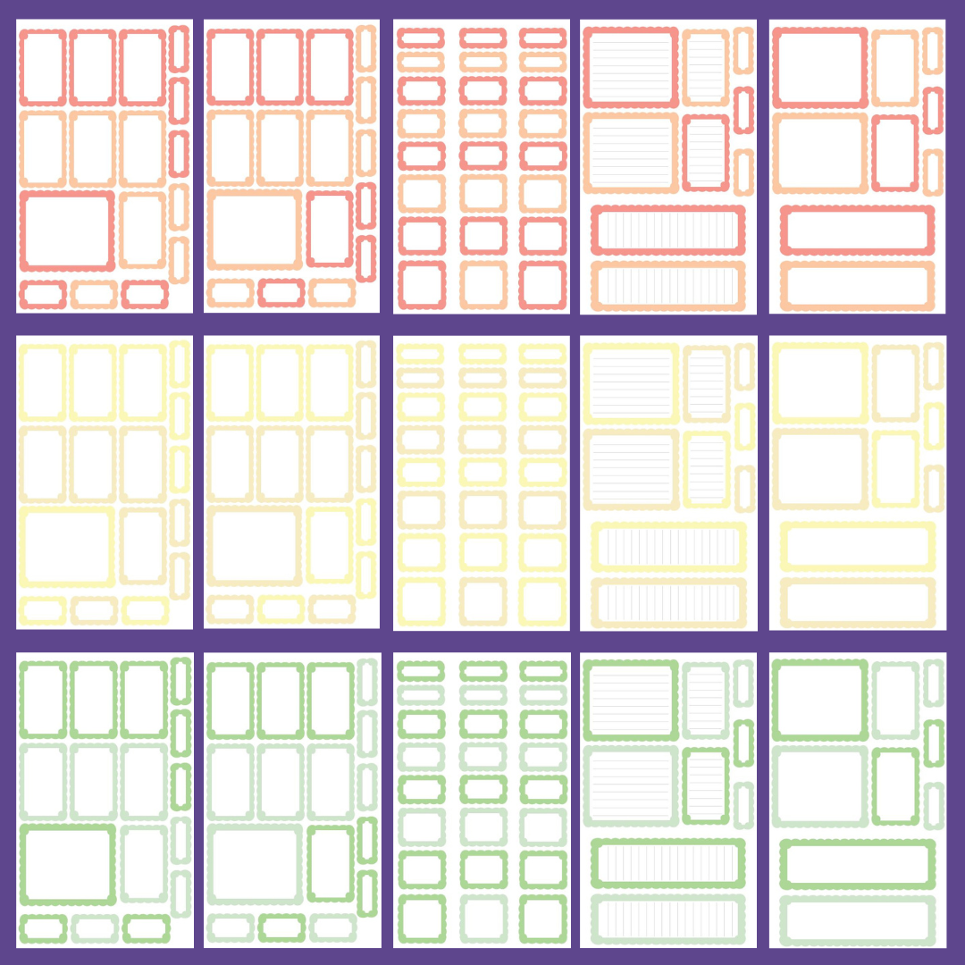 Pastel Scalloped Boxes Sticker Book