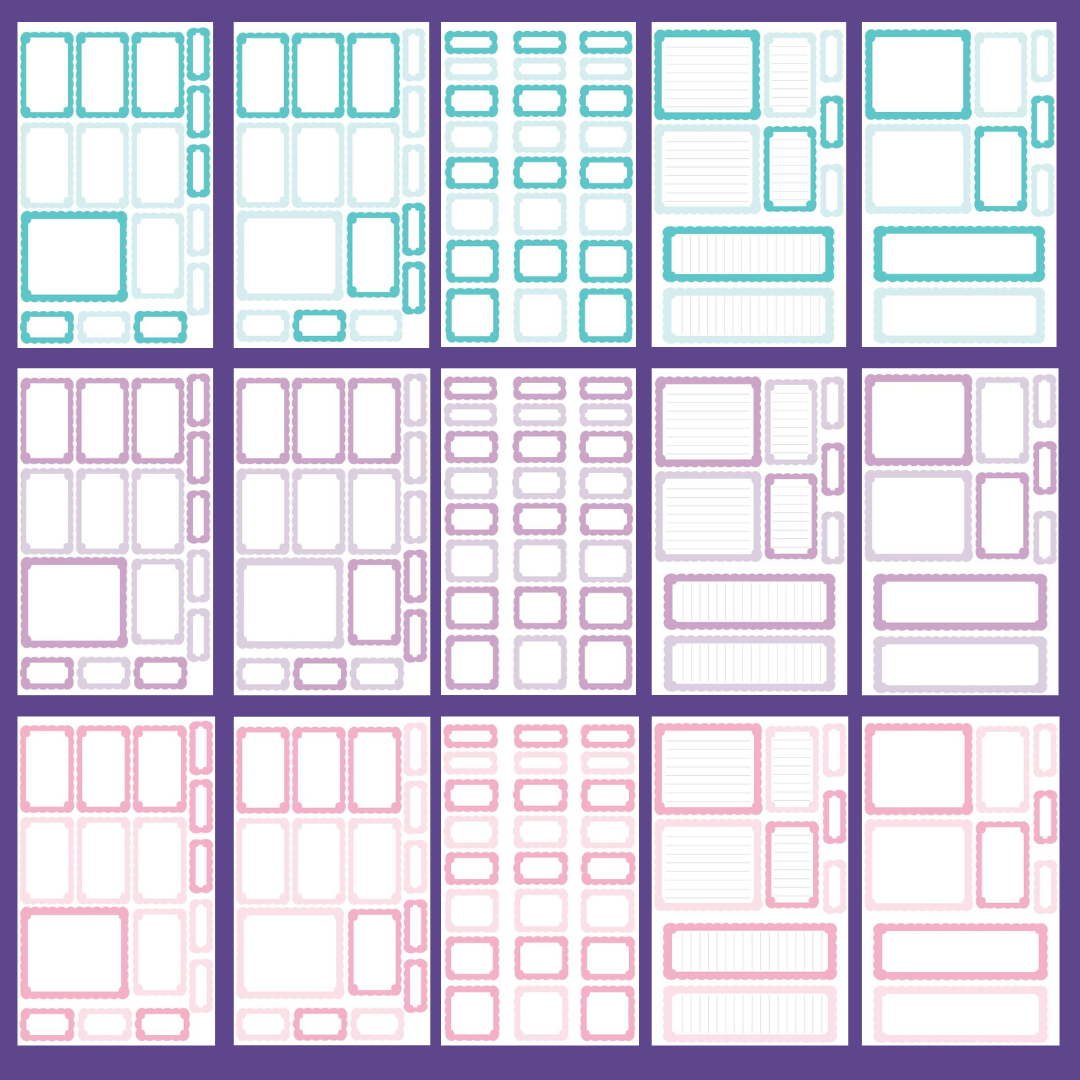 Pastel Scalloped Boxes Sticker Book