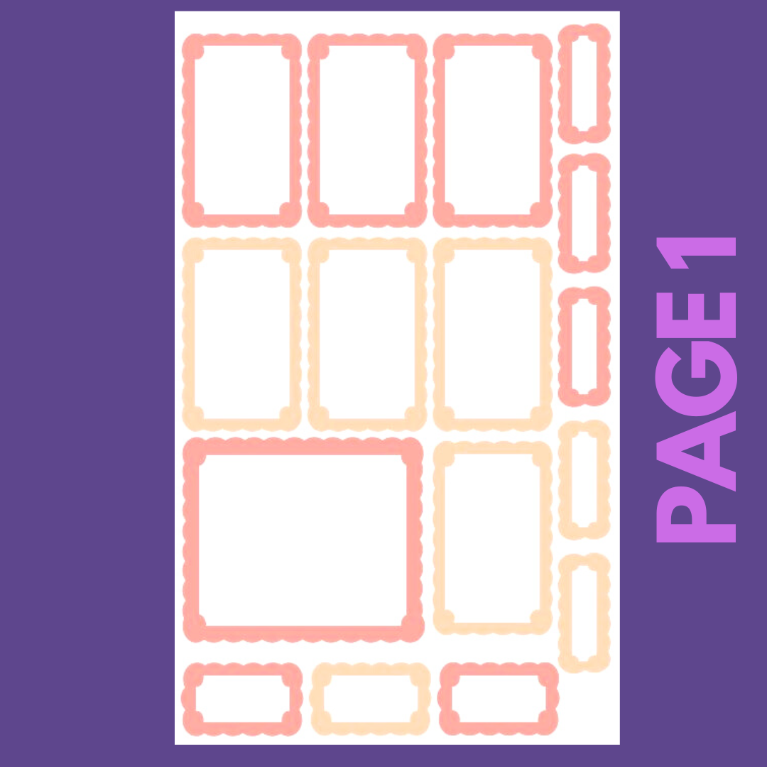 INDIVIDUAL SHEETS Pastel Scalloped Boxes