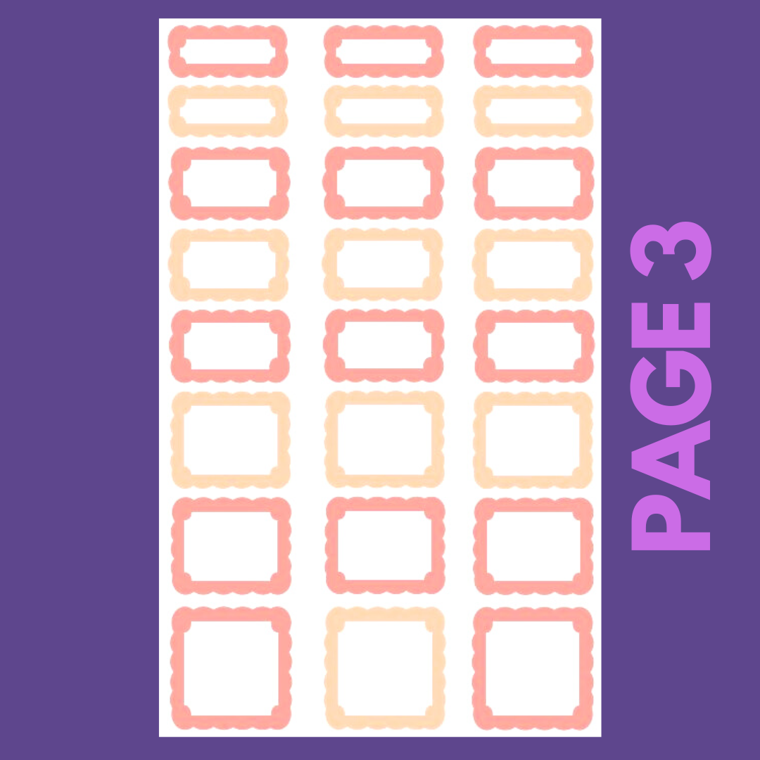 INDIVIDUAL SHEETS Pastel Scalloped Boxes