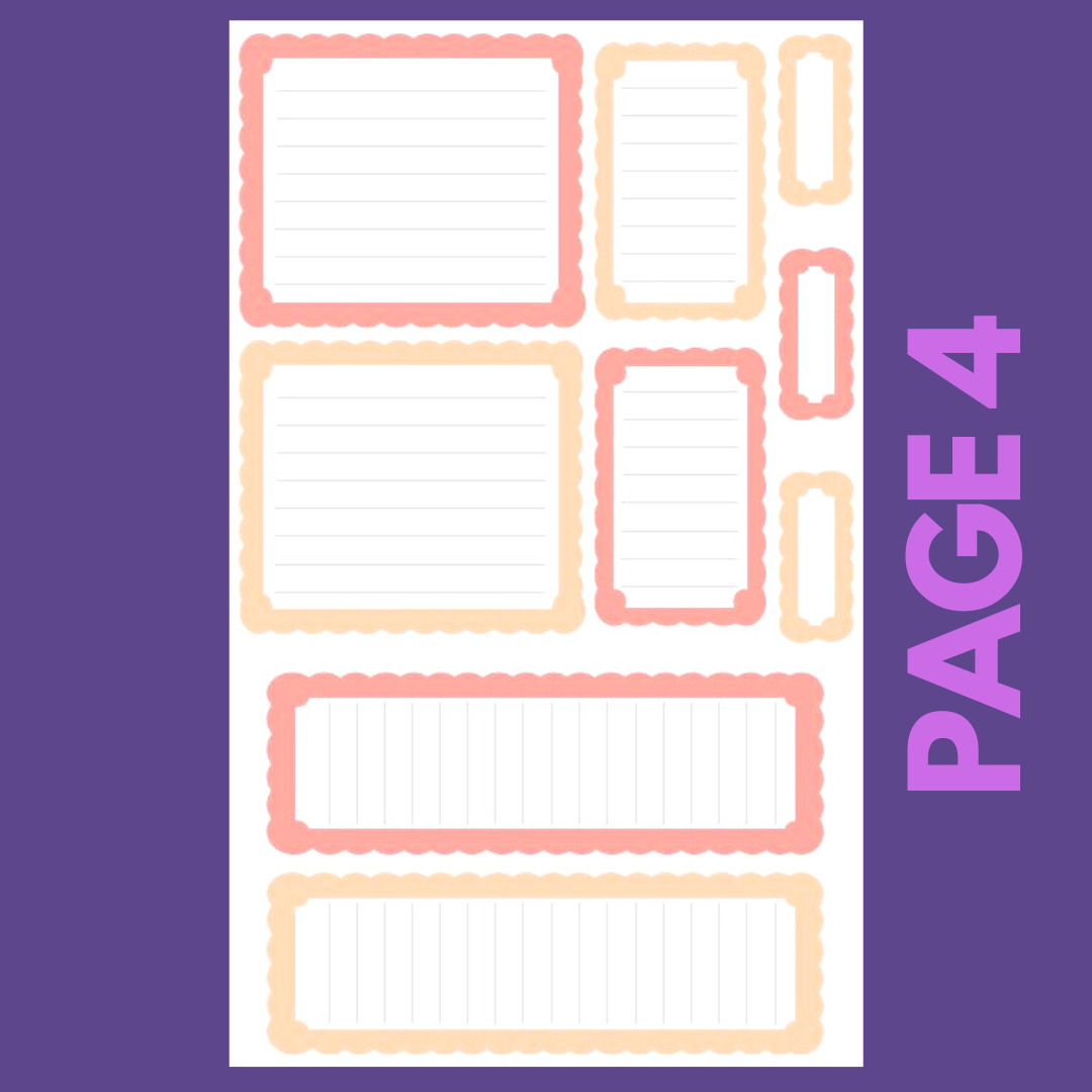 INDIVIDUAL SHEETS Pastel Scalloped Boxes