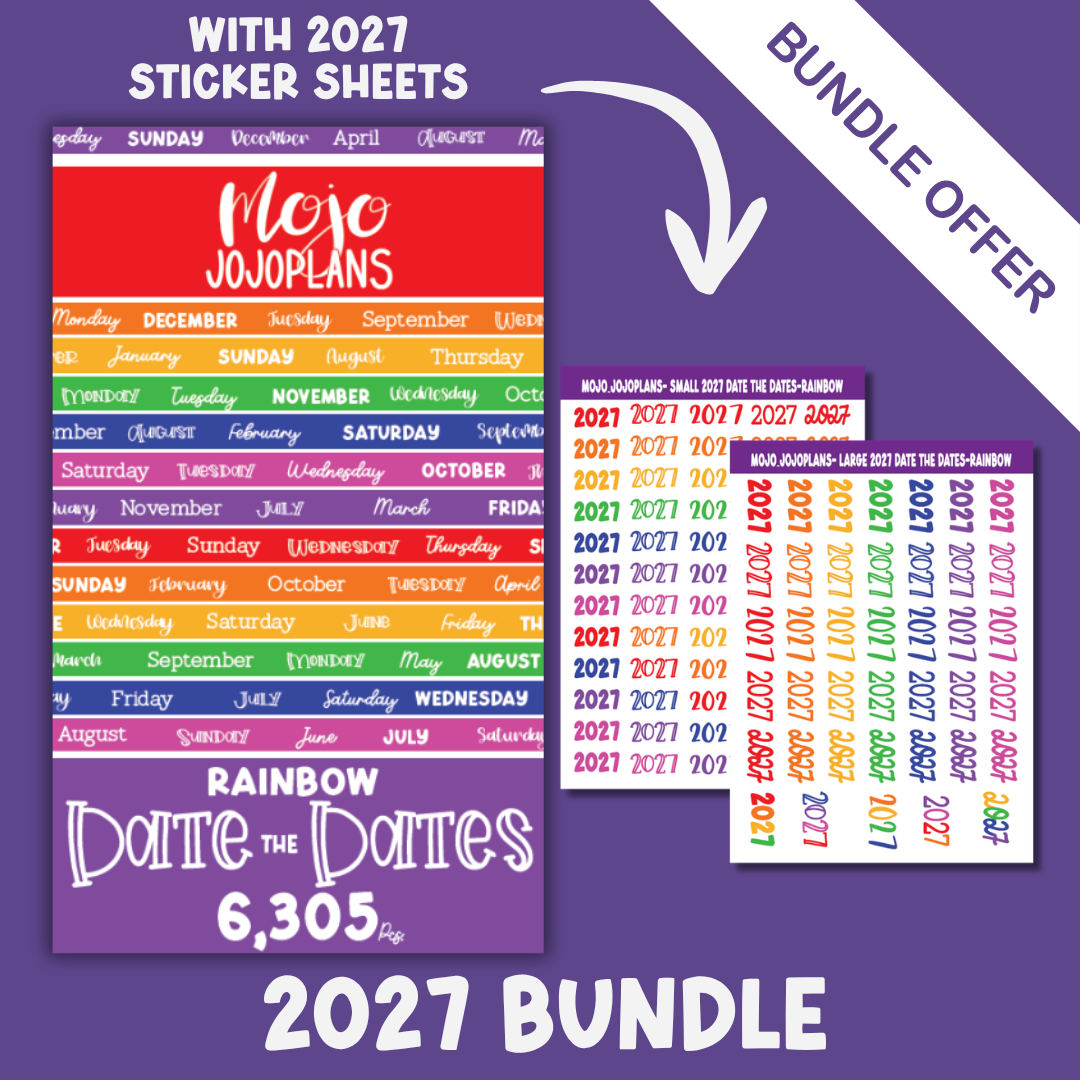 2027 Rainbow Date the Dates Bundle