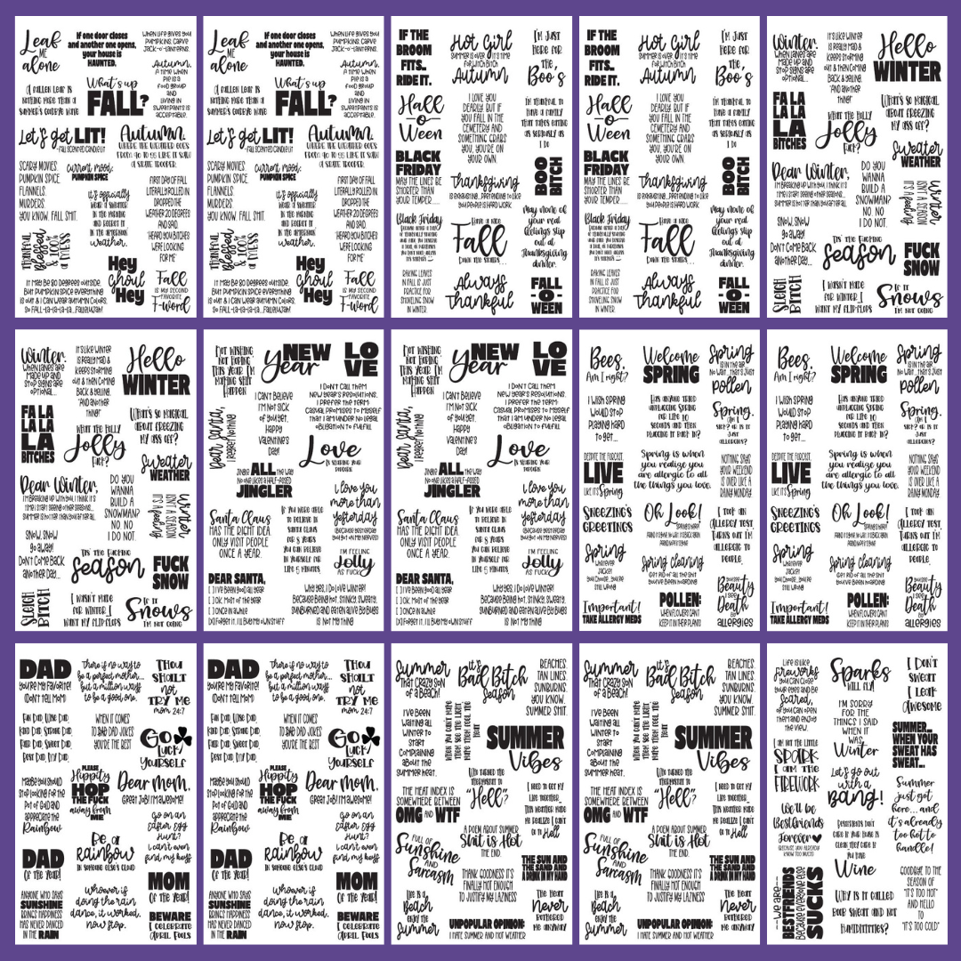 Uncensored Seasonal & Holiday Quotes Sticker Book