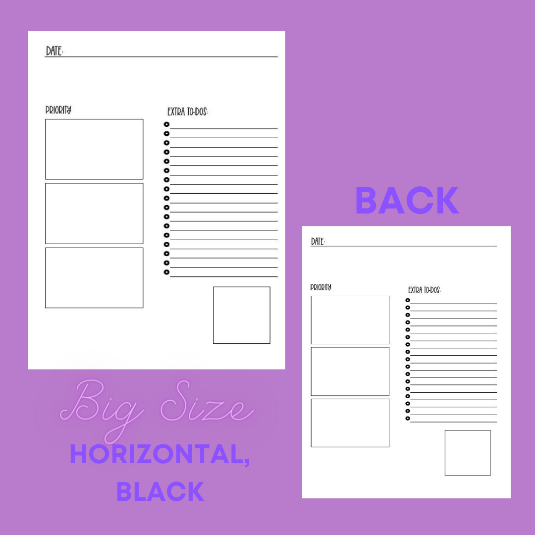 BIG Daily Sheet Printable (Horizontal)