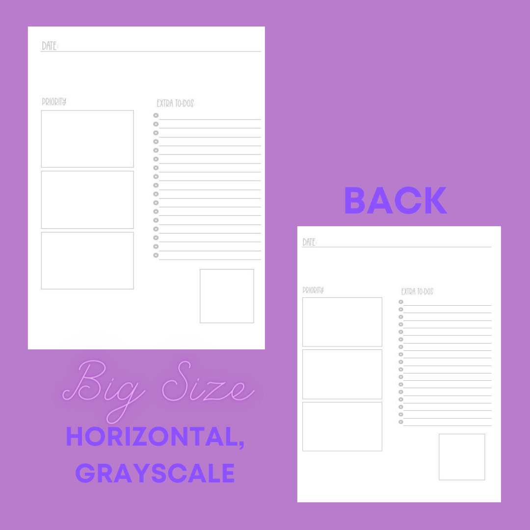 BIG Daily Sheet Printable (Horizontal)