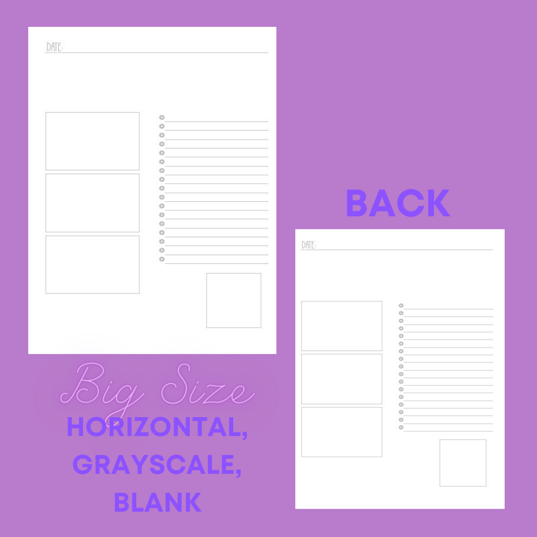 BIG Daily Sheet Printable (Horizontal)