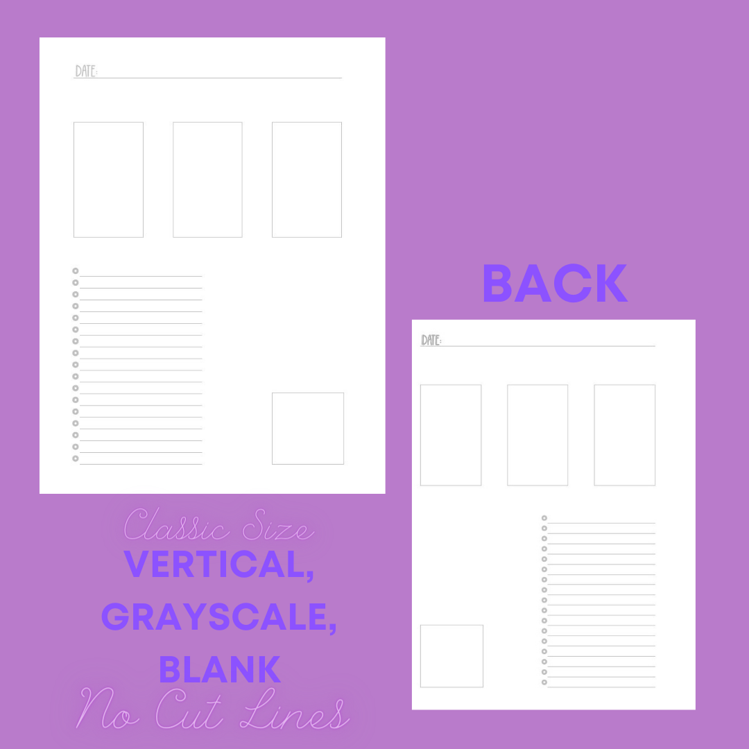 Daily Sheet Printable (Vertical) (W/O Cut Lines)