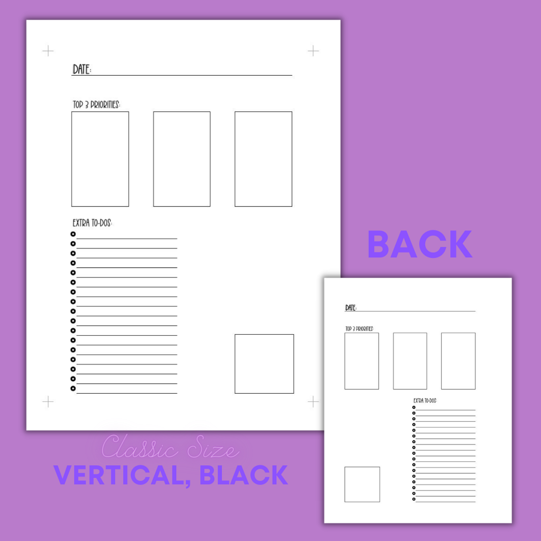 Daily Sheet Printable (Vertical)