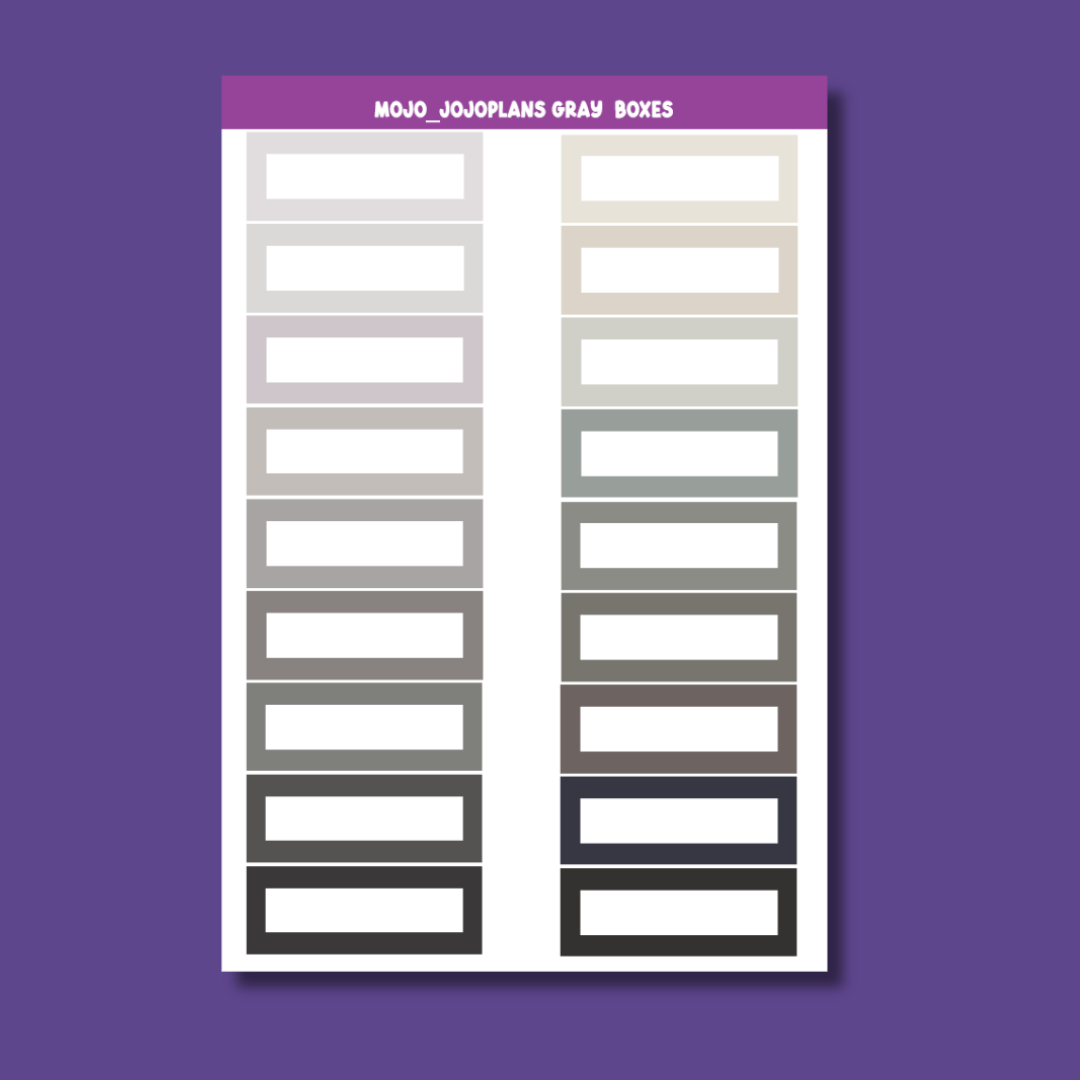 Rainbow Boxes Sampler Sheets (Individual)