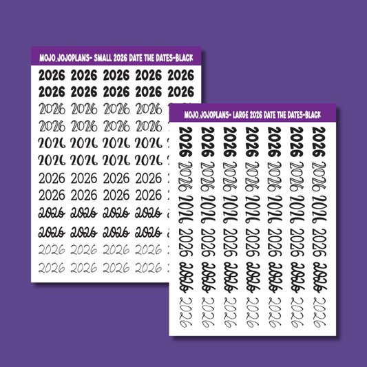 2026 Date the Dates Black Sticker Sheet