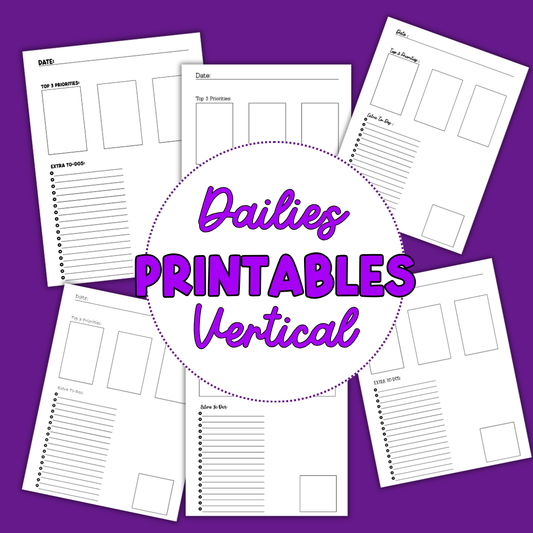 Vertical Daily Sheet Printable (Black)