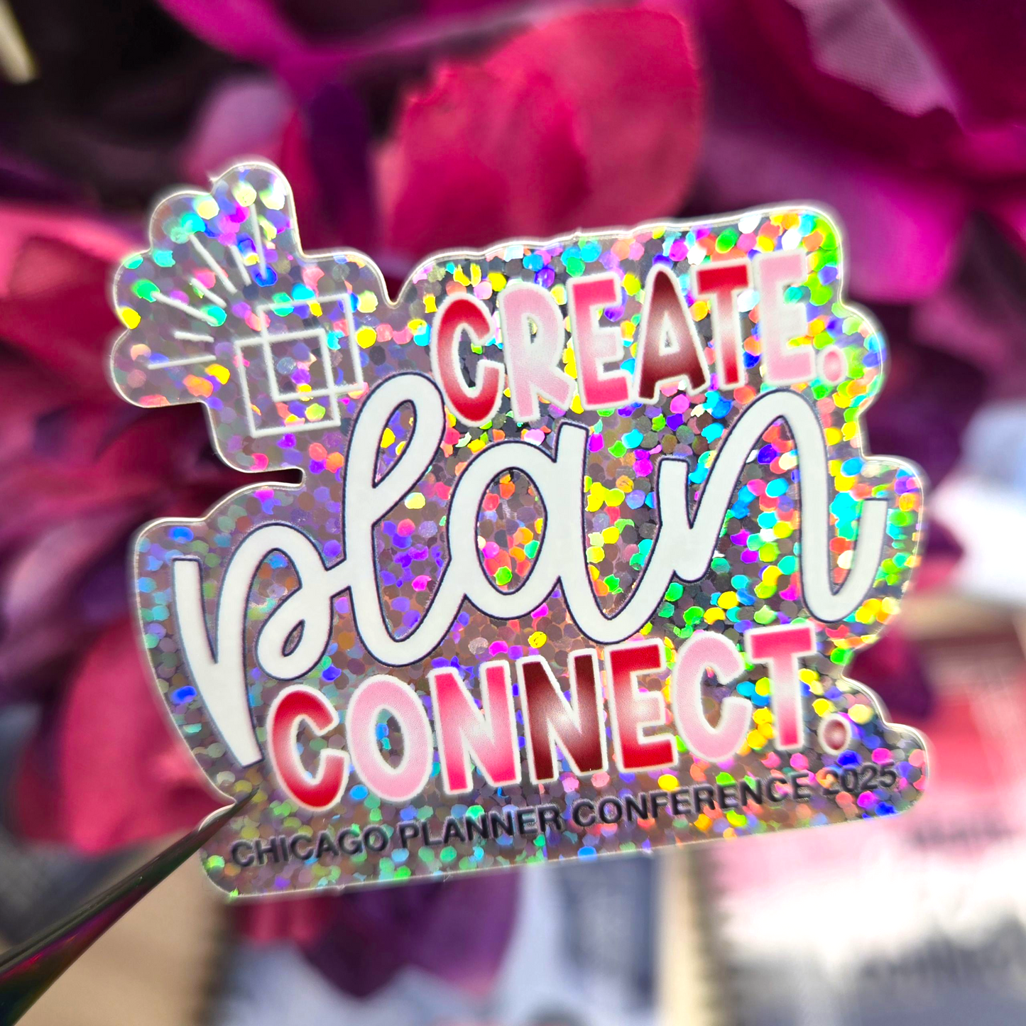 CPC- Create. Plan. Connect (Holographic)(Small) - Die Cut