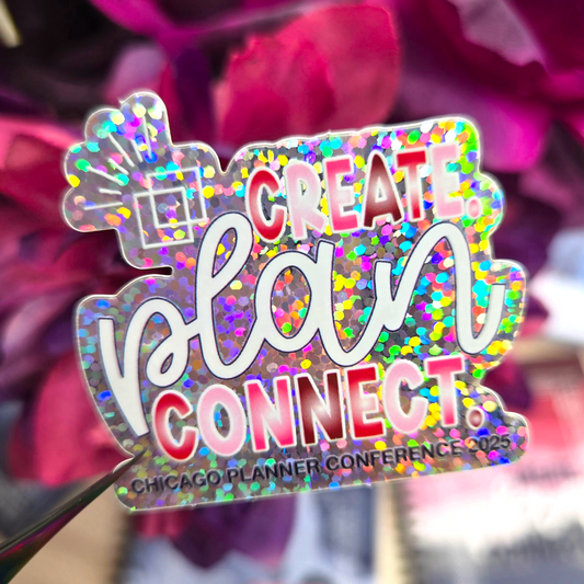 CPC- Create. Plan. Connect (Holographic)(Small) - Die Cut