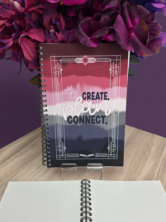 CPC- Create. Plan. Connect (Red) Spiral notebook