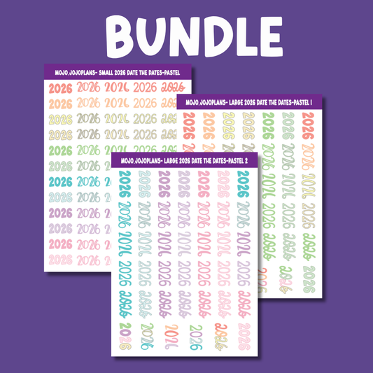 BUNDLE Pastel 2026 Sticker Sheet Bundle