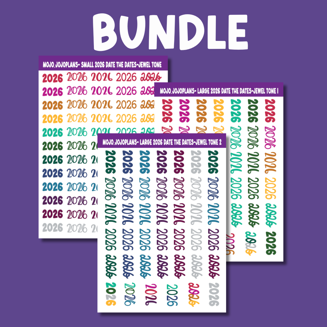 BUNDLE 2026 Jewel Tone Date the Dates Sticker Sheets