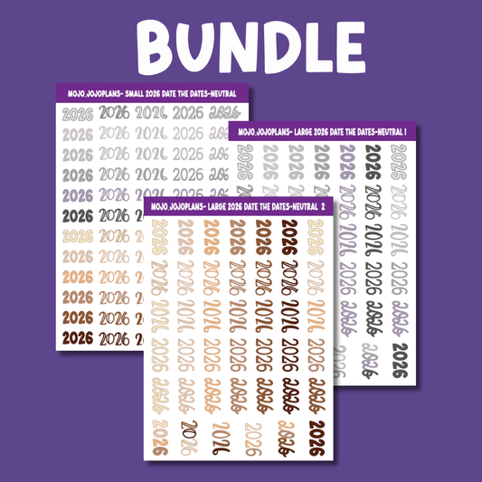 BUNDLE Neutral 2026 Sticker Sheet Bundle