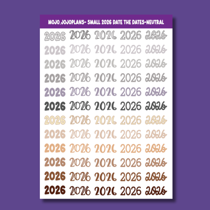 2026 Date the Dates Neutral Sticker Sheet
