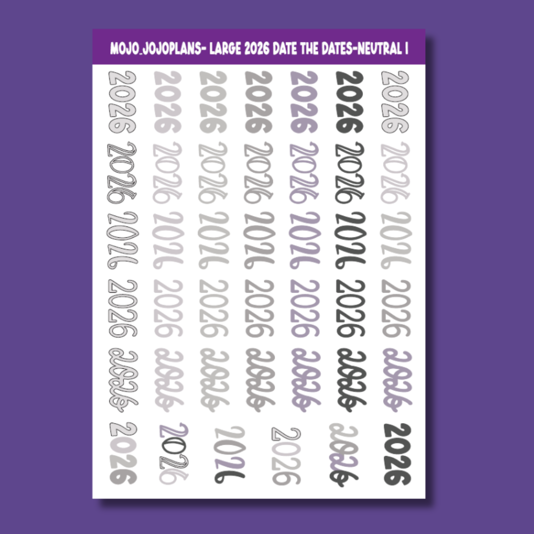 2026 Date the Dates Neutral Sticker Sheet