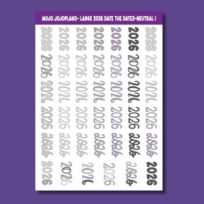2026 Date the Dates Neutral Sticker Sheet